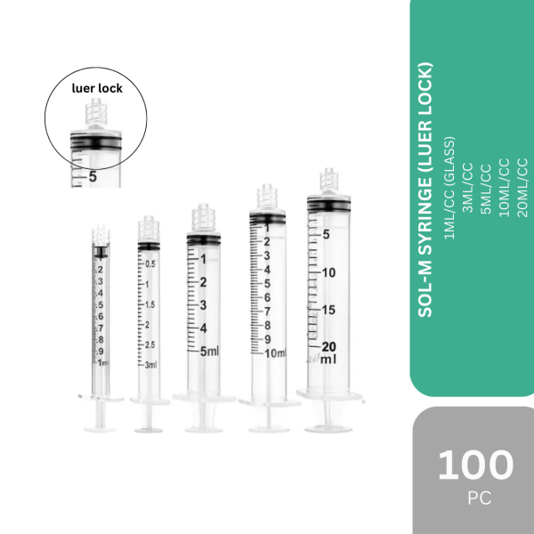 SOL-M SYRINGES (LUER LOCK) 100s/BOX