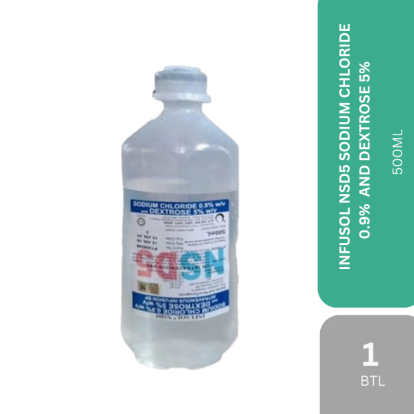 INFUSOL NSD5 SODIUM CHLORIDE 0.9%  AND DEXTROSE 5%  500ML