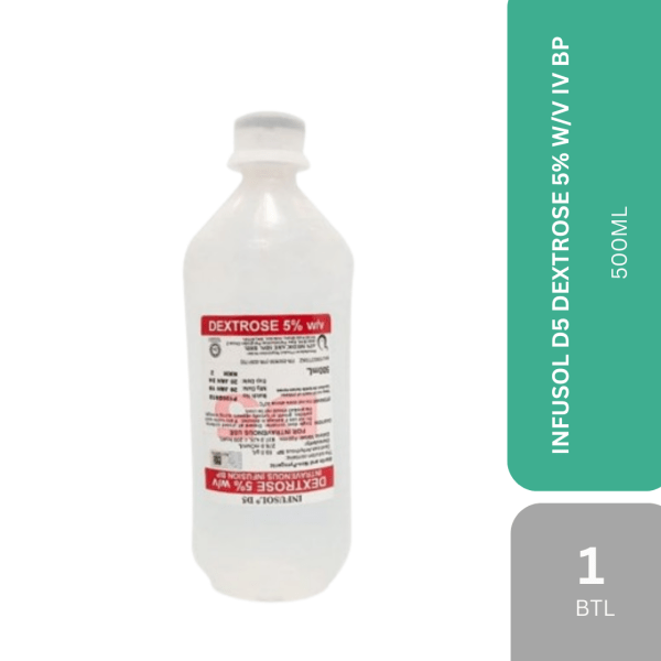 INFUSOL D5 DEXTROSE 5% W/V IV BP 500ML