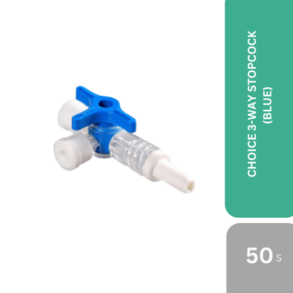 CHOICE 3-WAY STOPCOCK (BLUE) 50'S