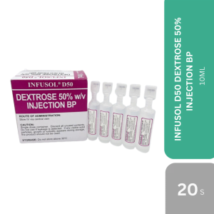 INFUSOL D50 DEXTROSE 50% INJECTION BP 10ML X 20s/BOX