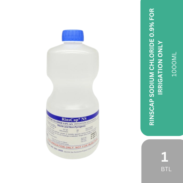RINSCAP SODIUM CHLORIDE 0.9% FOR IRRIGATION ONLY 1000ML