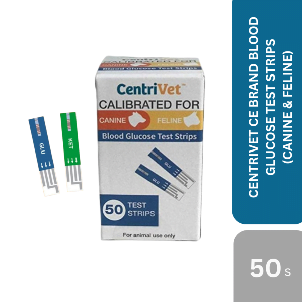 CENTRIVET CE BRAND BLOOD GLUCOSE TEST STRIPS (CANINE & FELINE) 50s