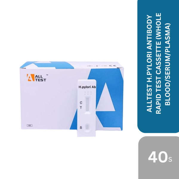 ALLTEST H.PYLORI ANTIBODY RAPID TEST CASSETTE (WHOLE BLOOD/SERUM/PLASMA) 40's