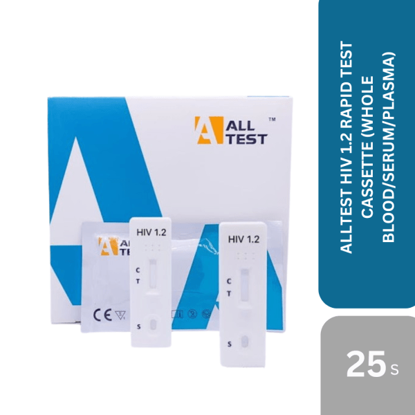 ALLTEST HIV 1.2 WHOLE BLOOD/SERUM/PLASMA CASSETTE TEST  25s/BOX