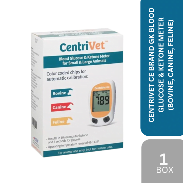 CENTRIVET CE BRAND GK BLOOD GLUCOSE & KETONE METER (BOVINE, CANINE, FELINE)