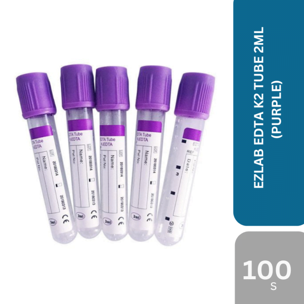 EZLAB EDTA K2 TUBE 2ML (PURPLE) 100'S/PACK