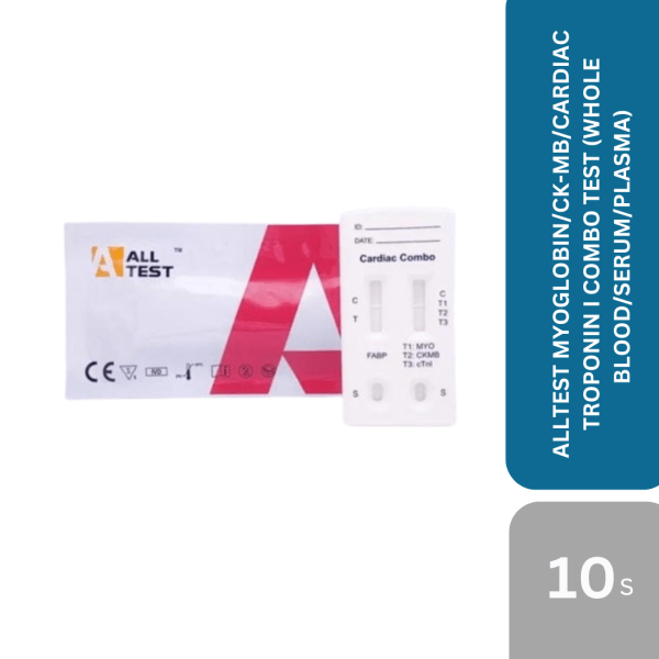 ALLTEST MYOGLOBIN/CK-MB/CARDIAC TROPONIN I COMBO TEST (WHOLE BLOOD/SERUM/PLASMA) 10's
