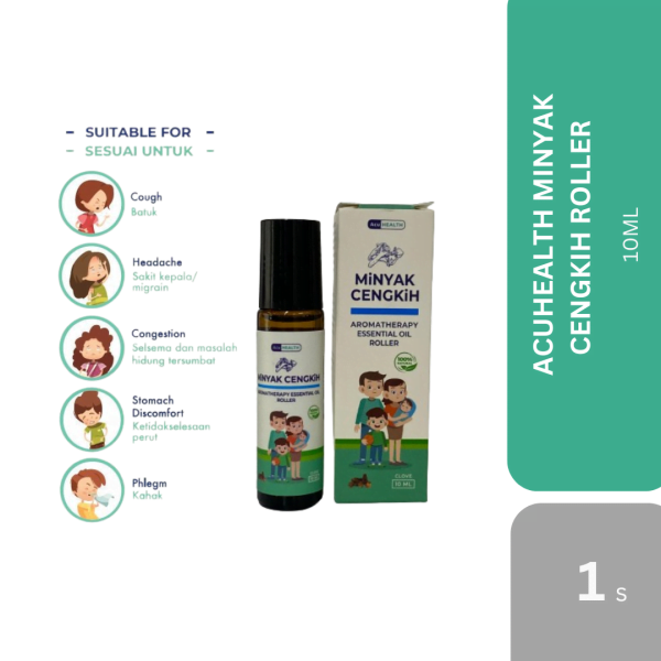 ACUHEALTH MINYAK CENGKIH ROLLER 10ML 1s