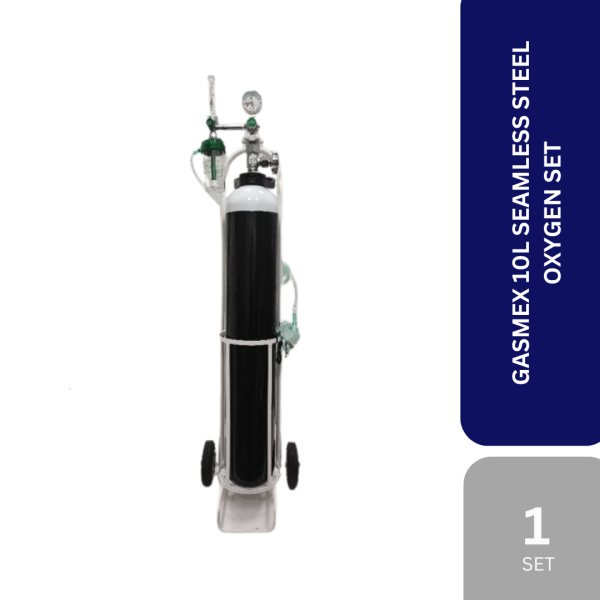 GASMEX 10L SEAMLESS STEEL OXYGEN SET