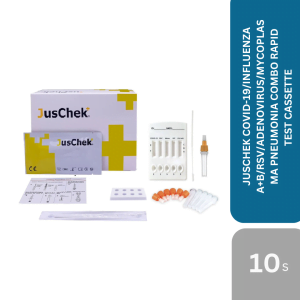 JUSCHEK COVID-19/INFLUENZA A+B/RSV/ADENOVIRUS/MYCOPLASMA PNEUMONIA COMBO RAPID TEST CASSETTE 10s