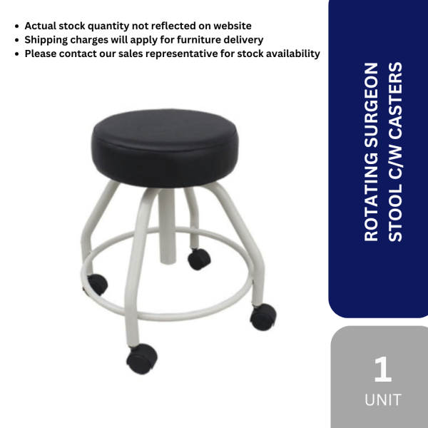 FURNITURE -ROTATING SURGEON STOOL C/W CASTERS