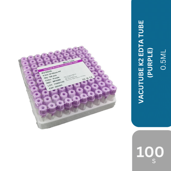 VACUTUBE K2 EDTA TUBE 0.5ML (PURPLE) 100'S/PACK