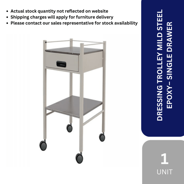 FURNITURE -DRESSING TROLLEY MILD STEEL EPOXY SINGLE DRAWER