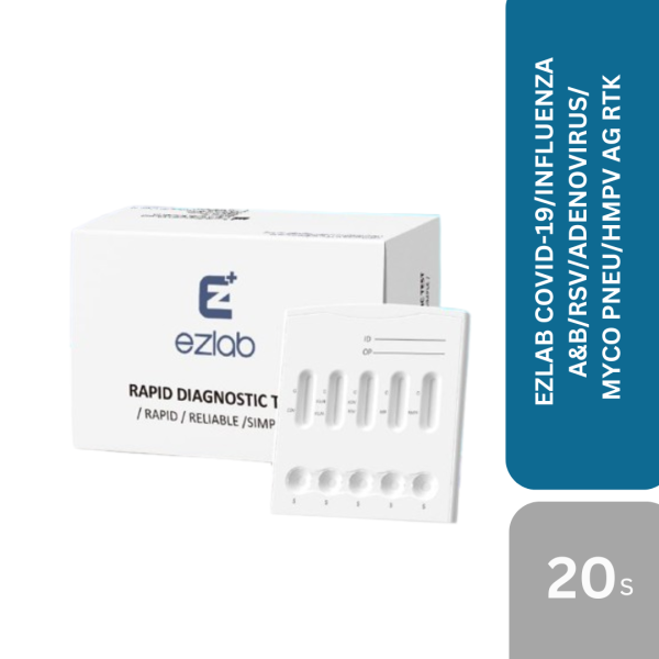 EZLAB COVID-19/INFLUENZA A&B/RSV/ADENOVIRUS/MYCO PNEU/HMPV AG RTK 20s