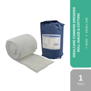 IDEALCARE COMBINE DRESSING ROLL (GAUZE & COTTON) 500g/ROLL (20CM x 10M)