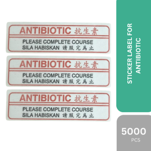 STICKER LABEL FOR ANTIBIOTIC -5000 PCS