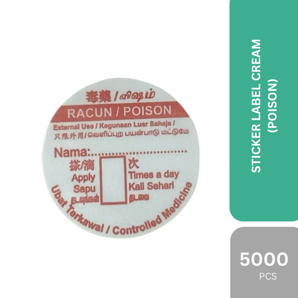 STICKER LABEL CREAM (POISON) - 5000PCS